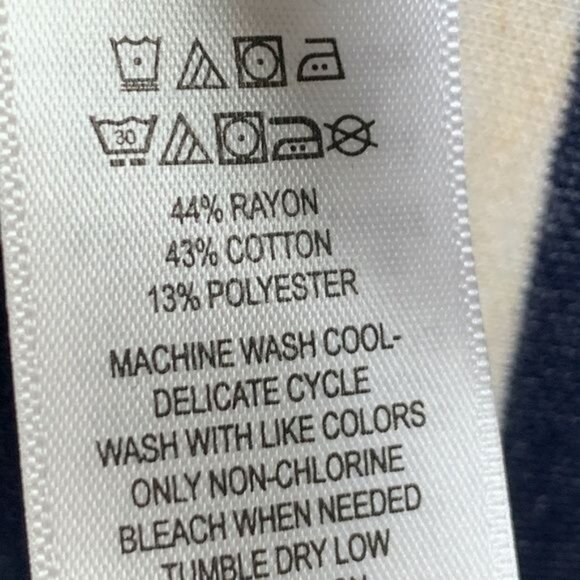 Marina Luna Striped Drop Waist Mini Dress Medium Navy Cream Short Sleeve Casual - Picture 4 of 7